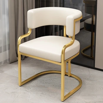 Дизайнерский стул с акцентом в спальне Современный ресторан Nordic Gold Chair Relax Эргономичная Кухонная Мебель Sillas Para Sala De Estar