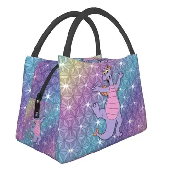 Изолированная сумка для ланча Beacon Of Magic Figment Dragon для женщин, фиолетовый кулер с динозавром, термобокс для бенто, офис в больнице