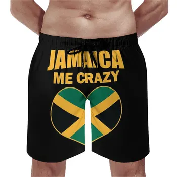 Jamaican Me Crazy Jamaica Quote Print Летние Пляжные шорты Sea Beach Breathable Quick Dry Premium Sports Регулируемый Dr