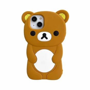 Мультяшное Животное Медведь Милый Мягкий Силиконовый Чехол для iPhone 13 12 11 14 15 Pro Max XS XR X 7 8 Plus SE 2020 iPone 14Pro 15Pro Чехол