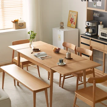 Обеденные столы в скандинавском стиле, деревянные обеденные столы в гостиной современного дизайна, кухонная уличная мебель для дома Comedor SR50DT
