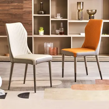 Современный минималистичный обеденный стул со спинкой для домашнего ресторана, легкие Роскошные обеденные стулья из массива дерева, кожаный письменный стол, стулья для переговоров в отеле