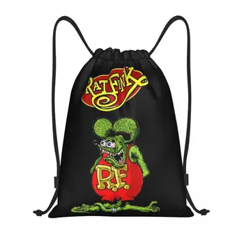 Изготовленные на заказ сумки на шнурке Rat Fink Для женщин и мужчин, легкий рюкзак для хранения в спортивном зале с мультяшной анимацией