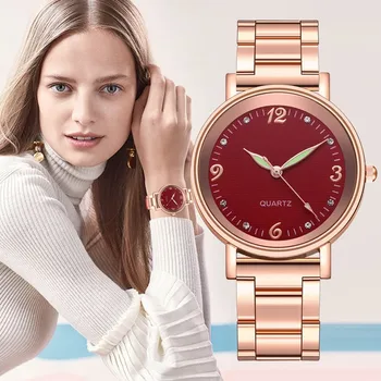 Модные Популярные женские кварцевые часы с железным ремешком женские модные часы