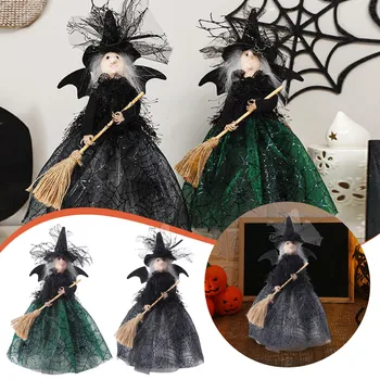 Украшения на Хэллоуин, кукла-ведьма, звезда на верхушке дерева, украшение рабочего стола, кукла Для праздников в помещении и на открытом воздухе Бесплатная доставка