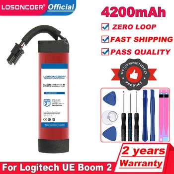 LOSONCOER 4200mAh 00798-601-8207 Аккумулятор для Logitech UE Boom 2, UE Boom 2 Ultimate 533-000104 Аккумулятор