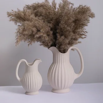 Современная минималистичная керамическая ваза, креативное украшение для гидропонных цветов в форме матового горшка с простым обжигом