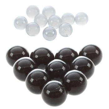 10 шт. стеклянные шарики 16 мм, стеклянные шарики для украшения, цветные самородки, игрушки, прозрачные и черные (2 комплекта)