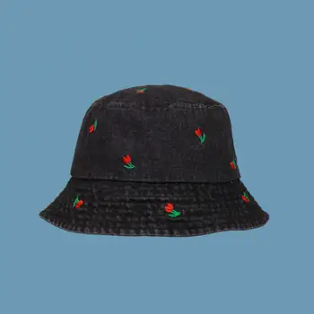 Женская походная шляпа Винтажные вышитые женские рыбацкие шляпы Стильная складная Ветрозащитная Солнцезащитная женская шляпа