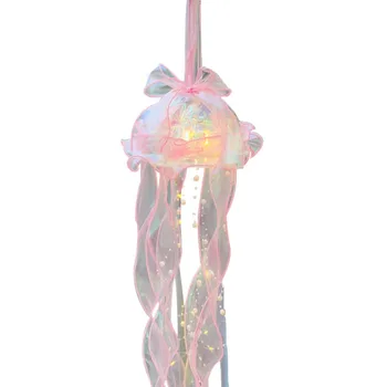 Лампа в виде медузы, материал ручной работы, ручной фонарь, украшение, креативный ночной рынок, игрушечный киоск