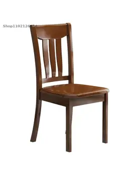 Обеденный стул из цельного дерева, домашний стул со спинкой, отдельный письменный стул, современная минималистичная китайская гостиная, ресторан, отель