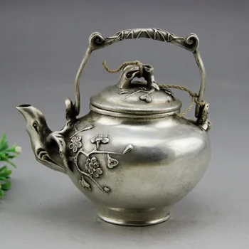 Домашний портативный чайник из белой меди и сливы, антикварные бронзовые поделки