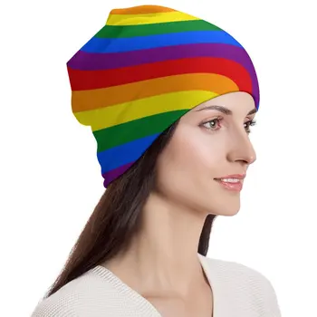 Радужные шляпки-капоты ЛГБТ с флагом гей-прайда, шапочки-бини, вязаная шапка на заказ, весна, ретро, мужчины, женщины, Теплые Мягкие шапки в стиле хиппи