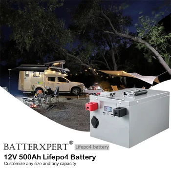 12V 500Ah LiFePO4 Встроенные аккумуляторные батареи BMS мощностью 6 кВт*Ч для ИБП, автомобилей RV, лодок, домов на колесах, инструментов, накопителей солнечной энергии