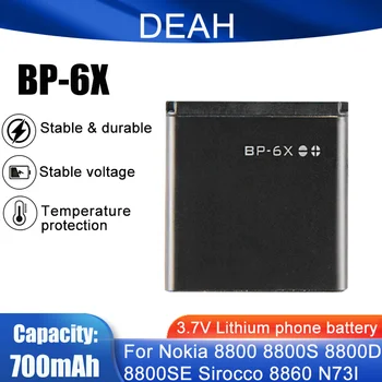 1ШТ BP-6X BP6X BP 6X 3,7 В 700 мАч Литий-ионный Аккумулятор Для Телефона Nokia 8800 8801 8800 S Sirocco N73I 8860 Сменный Элемент