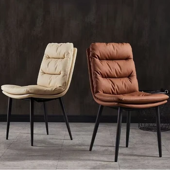 Современные кожаные обеденные стулья Табуреты для отдыха в скандинавском стиле Легкие Роскошные Обеденные столы Ресторанные кресла Кухонная мебель