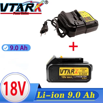 Замена электроинструмента 18V 9.0Ah MAX XR Battery для DeWalt DCB184 DCB181 DCB182 DCB200 20V 5A 18Volt 18 V Аккумулятор с зарядным устройством.