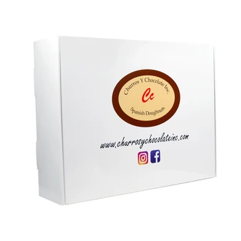 индивидуальный дизайн Бесплатный образец белой коробки для пончиков из пищевой художественной бумаги с вашим собственным логотипом