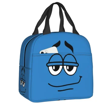 Мультяшная термоизолированная сумка для ланча с шоколадно-голубыми конфетными рожками, женский ланч-бокс для работы, школьные многофункциональные пакеты для еды