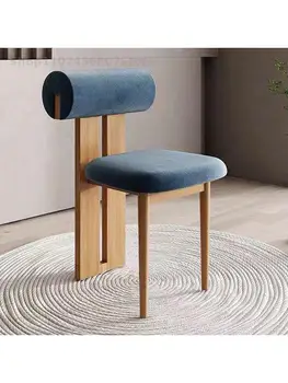 Ваби-саби стиль твердой древесины ткань обеденный стул скандинавский японский макияж стул с проживанием в семье дизайнер личности креативный стул для отдыха 