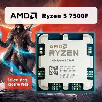 НОВЫЙ AMD Ryzen 5 7500F R5 7500F 3,7 ГГц 6-ядерный 12-потоковый процессор Процессор 5 Нм L3 = 32M 100-000000597 Сокет AM5 Без кулера