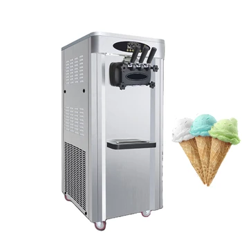 Вертикальная электрическая морозильная камера, машина для приготовления мягкого мороженого с 3 вкусами, коммерческая машина для производства замороженного йогурта