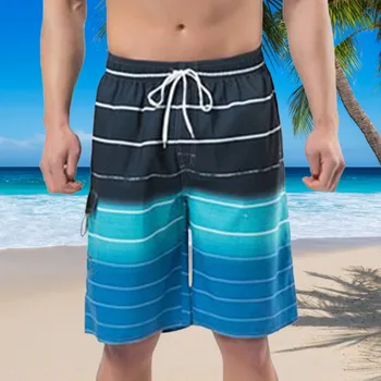Мужские плавки, пляжный костюм на доске, пляжные шорты, праздничные пляжные шорты в цветочек, Летние шорты, штаны для серфинга, мужские полосатые трусики