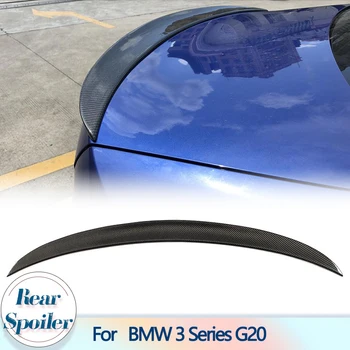 Автомобильный задний спойлер багажника для BMW 3 серии G20 330i Базовый седан 4-дверный 2019-2022 Карбоновый спойлер на крышке заднего багажника, выступ крыла