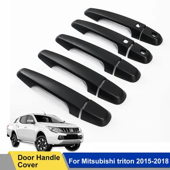 Защитная крышка дверной ручки для Mitsubishi Pajero Sport Triton 2015 2016 2017 2018 2019 2020 2021 2022 Матовая Черная защита крышки