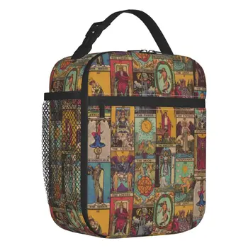 Старшие Арканы Таро, Лоскутная Изолированная сумка для ланча, портативный термохолодильник для оккультной ведьмы, касса для бенто, кассы для пикника, путешествия