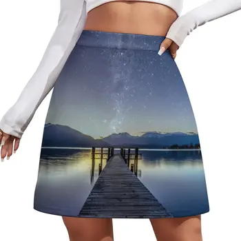 Мини-юбка Lake Te Anau Milky Way корейские модные юбки для женщин, наряды для ночного клуба, модная корейская одежда