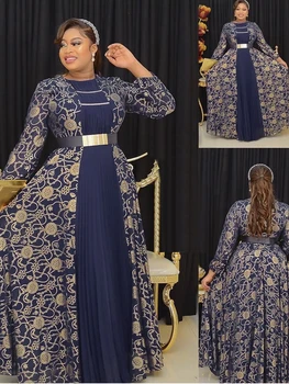 Абая Дубай Турция Мусульманская Мода Вечерние Длинное Платье Кафтан Исламская Одежда Африканские Макси Платья для Женщин Robe Femme Musulman 2023