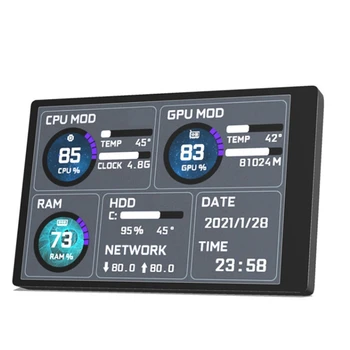 Компьютерный монитор для корпуса Mini ITX 3,5-дюймовый дополнительный экран IPS TYPE-C Процессор GPU оперативная память жесткий диск USB Дисплей Свободно AIDA64