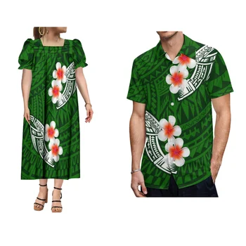 2023 Новое Модное платье с коротким рукавом в этническом племенном стиле, Летнее платье с коротким рукавом на заказ, одежда для полинезийской пары