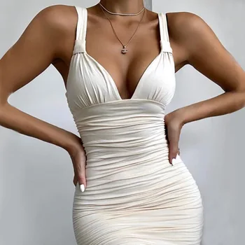 Летняя трансграничная женская мода Amazon 2020, США, сексуальное платье с V-образным вырезом и запахом, плиссированное платье средней длины