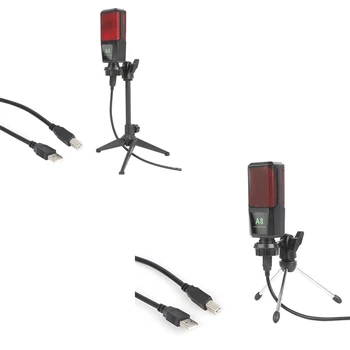 Конденсаторный микрофон A8 USB, Студийные микрофоны для звуковых подкастов со стентом для ПК для ПК
