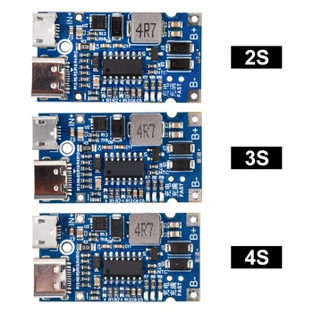 Модуль быстрой зарядки Литиевой Батареи 2S 3S 4S Micro USB Type-C 9V/12V 4.5V-15V Повышающий Модуль Зарядки Buck QC Адаптер Для зарядки