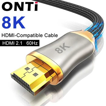 ONTi HDMI-совместимый Кабель 2.1 для TV Box USB C HUB PS5 8K/60Hz Сверхскоростной HDMI-совместимый Кабель-Разветвитель eARC HDR10 +