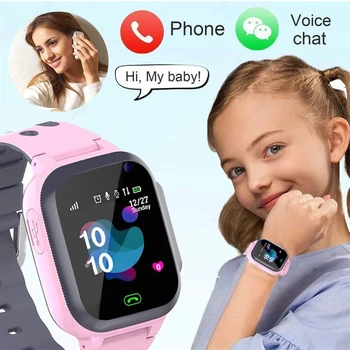 Новые детские смарт-часы SOS Phone Watch Умные часы для детей с sim-картой Фото Водонепроницаемый IP67 Детский подарок для IOS Android