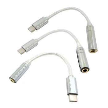 USB Type-C до 3,5 мм /2,5 мм / 4,4 мм Женский Адаптер Type C Кабель Для наушников USB C Адаптер Для Наушников Аксессуары 13 см / 5,12 дюйма
