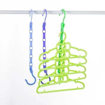 Креативная многофункциональная вешалка для шкафа, экономящая пространство, 5-луночная нескользящая пластиковая вешалка, Ветрозащитный органайзер для одежды