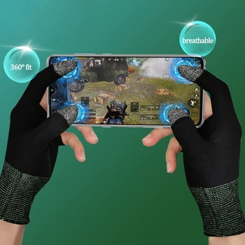 Подставки для пальцев мобильного игрового контроллера, бесшовный чехол для большого пальца, защищающий от пота Перчатки для мобильных игр с сенсорным экраном двумя пальцами