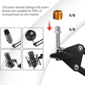 Многофункциональный ударопрочный кронштейн для микрофона с двухслойным микрофонным поп-фильтром и настольным зажимом для прямой трансляции