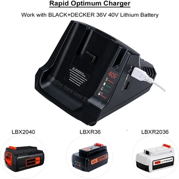 Подходит для зарядного устройства литиевой батареи Black & Decker LCS36 LCS40 black and Decker 36V 40V с двойным USB высокого качества