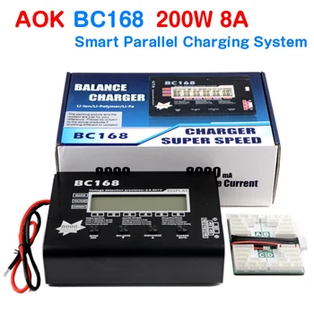 AOK BC168 1-6 S 8A 200 Вт Высокоскоростное ЖК-интеллектуальное балансовое зарядное устройство/разрядник для Lipo-литий-ионной аккумуляторной батареи LiFe