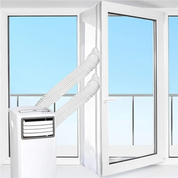 Уплотнитель окна для портативного кондиционера, Уплотнитель окна с застежкой-молнией и быстроклеющимся покрытием Белого цвета