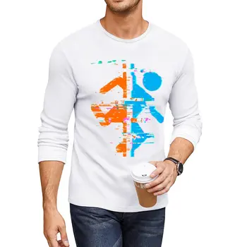 Новый портал - Glitch Long T-Shirt, футболки с графическим рисунком, мужские футболки с графическим рисунком