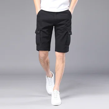 Летний комбинезон с несколькими карманами, свободный спортивный повседневный 5-точечный мужской корейский модный 7-точечный спортивный костюм, брюки y2k, мужские шорты