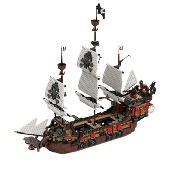 Пиратский корабль MOC Парусник комплект строительных блоков Парусник военный корабль Пираты Карибского моря лодка набор кирпичей Капитан Джек Воробей модель