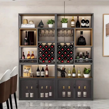 Винный стеллаж в стиле ретро в индустриальном стиле, контейнер, железная художественная панель, напольная многослойная полка, стеллаж для выставки товаров, ресторанное вино